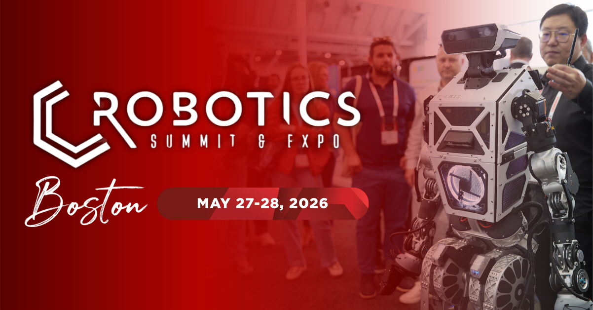 Robotics Summit & Expo 2026 官方海报——商用机器人开发者大会，波士顿 Thomas M. Menino 会展中心，5月27-28日